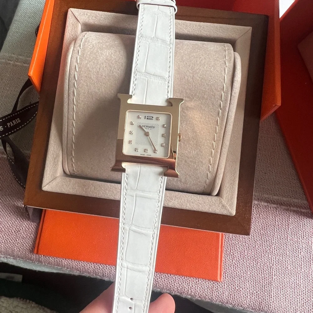 Brand new hermes heure H diamond watch rose gold - Picture 6 of 11